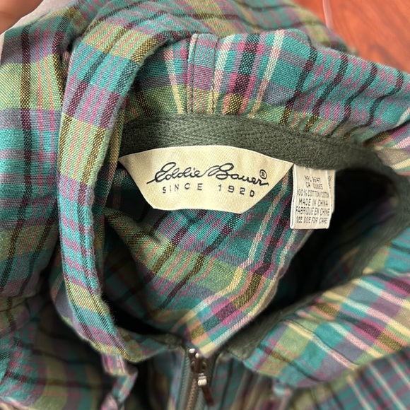 Eddie Bauer Plaid Hooded Pullover Jacket XL - Picture 6 of 8